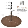 29.5-inch outdoor steel umbrella base stand with 3 adapters for 1.37" to 1.88" poles, ideal for backyard and poolside.