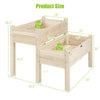 2-tier wooden elevated planter box with legs, made of fir wood, designed for balcony and yard gardening, featuring.