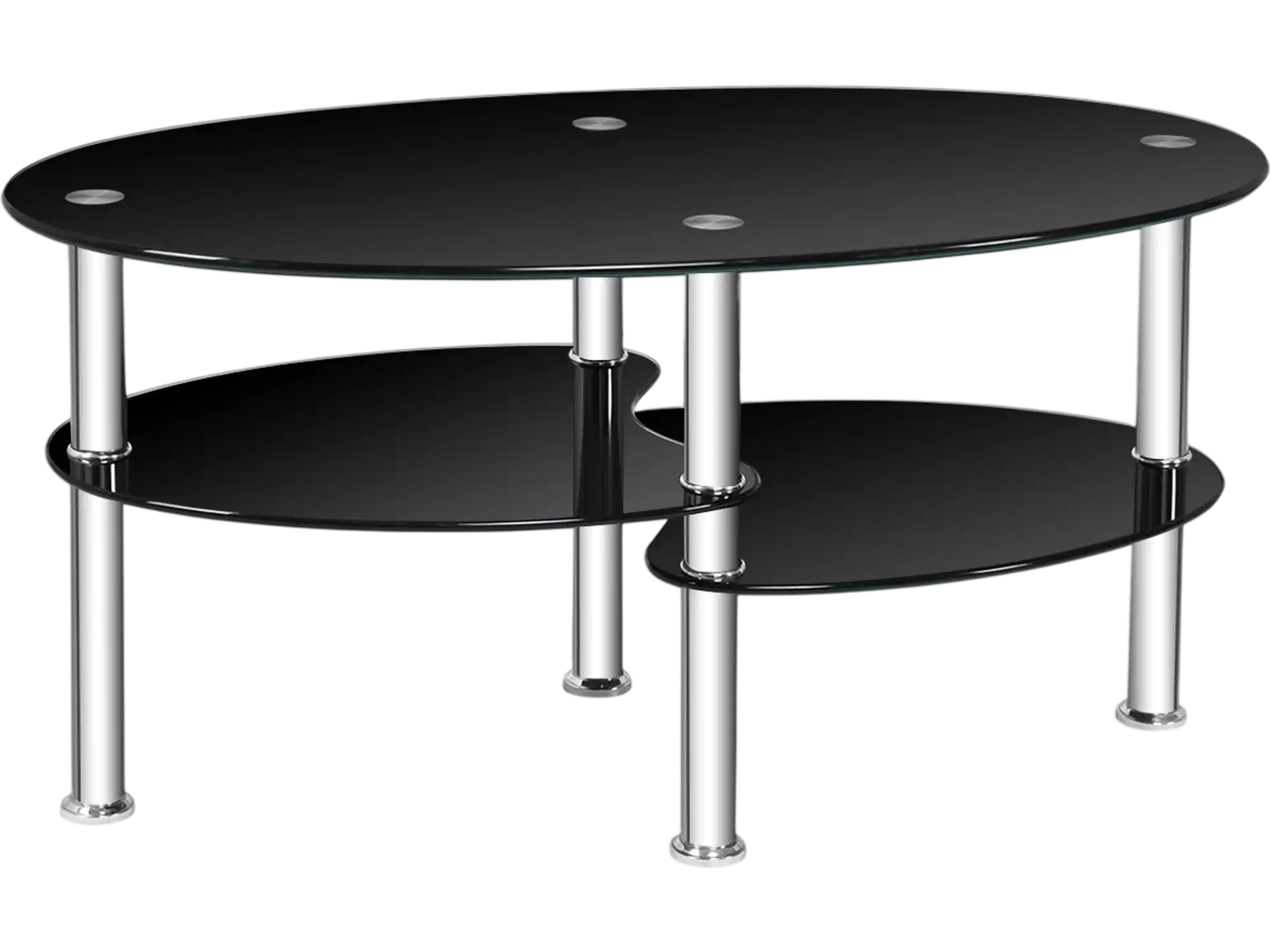 Costway Tempered Glass Oval Coffee Table 10485723 New