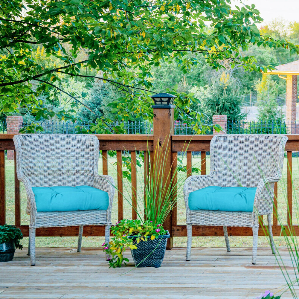 21 Inch x 21 Inch Patio Chair Seat Cushion Pads for Indoor and Outdoor-Turquoise - Gallery View 1 of 12