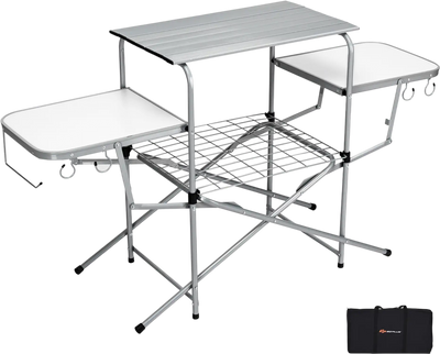 Costway Foldable Outdoor BBQ Grilling Table Camping Stand 95328416 New