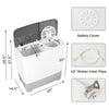 Portable 2-in-1 washing machine with 22lbs capacity, adjustable timer, and compact design for small spaces.