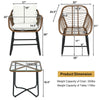 Cushioned armchair and glass side table from a 3-piece patio rattan bistro set, perfect for outdoor relaxation.