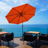 10' Solar LED Lighted Patio Market Umbrella Shade Tilt Adjustment Crank-Orange - Gallery View 1 of 11