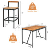 7-piece acacia wood patio bar set with 6 stools, umbrella hole, and durable PE rattan for outdoor gatherings.