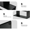 6-tier S-shaped black bookshelf with smooth surface, wide base for stability, and non-slip foot pads for safety.