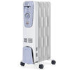 1500W oil-filled radiator with adjustable thermostat and 4 wheels for easy movement, ideal for living room or bedroom.