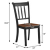 Solid black spindle back dining chair made of rubber wood, featuring a comfortable W-shaped seat design, ideal for.