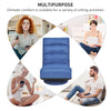 Navy 5-position folding floor gaming chair with 360-degree swivel and high-density sponge for ultimate comfort.