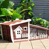 62 Inch Wooden Rabbit Hutch with Pull Out Tray-Red - Gallery View 1 of 11
