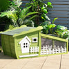 62 Inch Wooden Rabbit Hutch with Pull Out Tray-Green - Gallery View 1 of 11