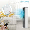 3-in-1 portable evaporative air cooler with remote control, 4 fan speeds, and wide oscillation for efficient cooling.