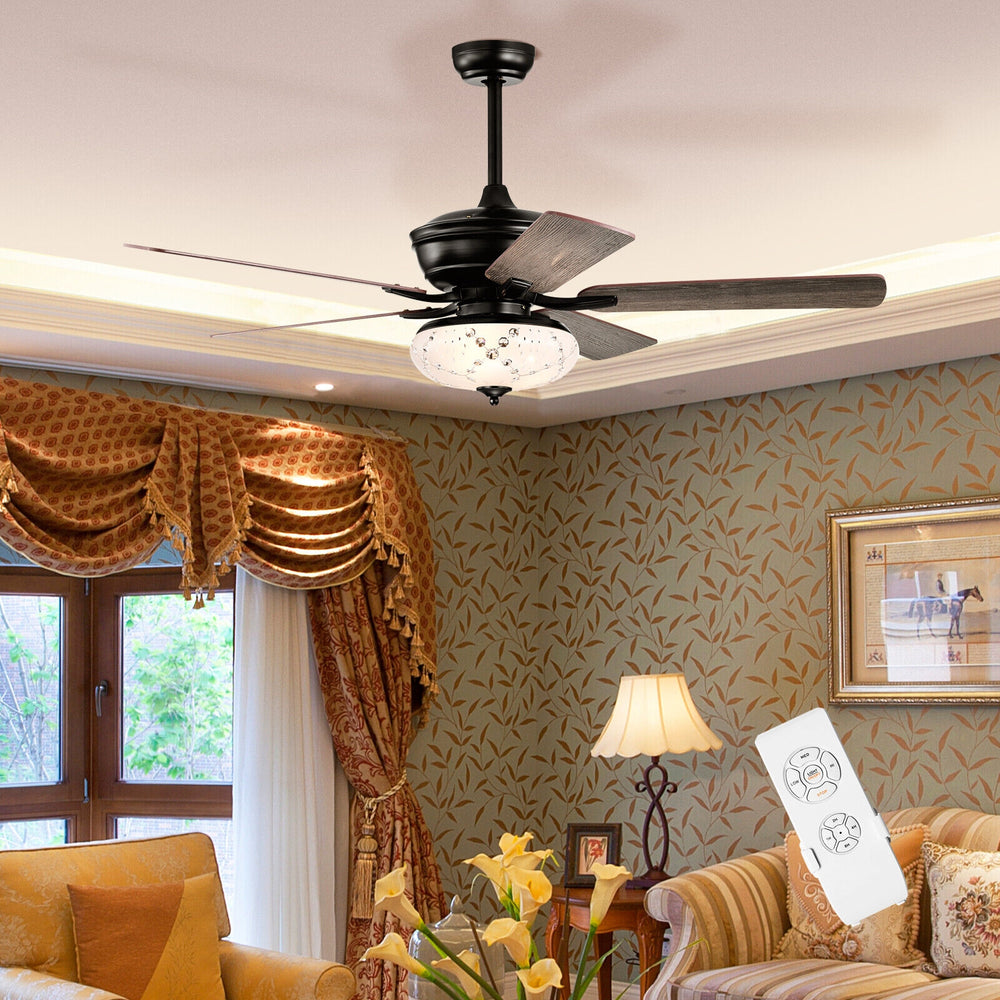 52 Inch Ceiling Fan with 3 Wind Speeds and 5 Reversible Blades-Gray - Gallery View 1 of 10