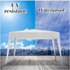 10 x 10 feet outdoor wedding canopy tent showcasing UV resistant and waterproof features, ideal for backyard events.