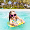 Child enjoying the Lightweight Super Surfing Bodyboard in the water, featuring a bright yellow design and strong.