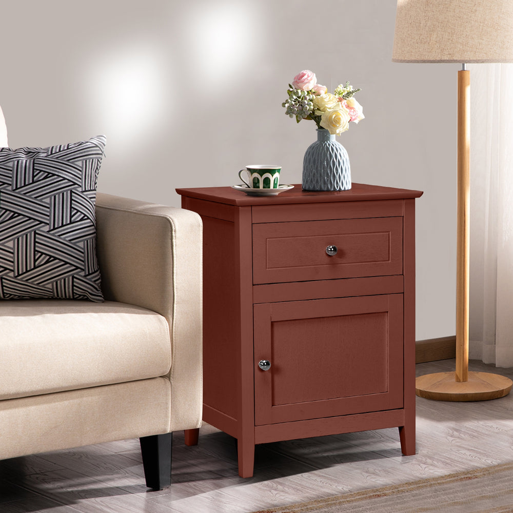 2-Tier Accent Table with Spacious Tabletop-Cherry - Gallery View 1 of 10