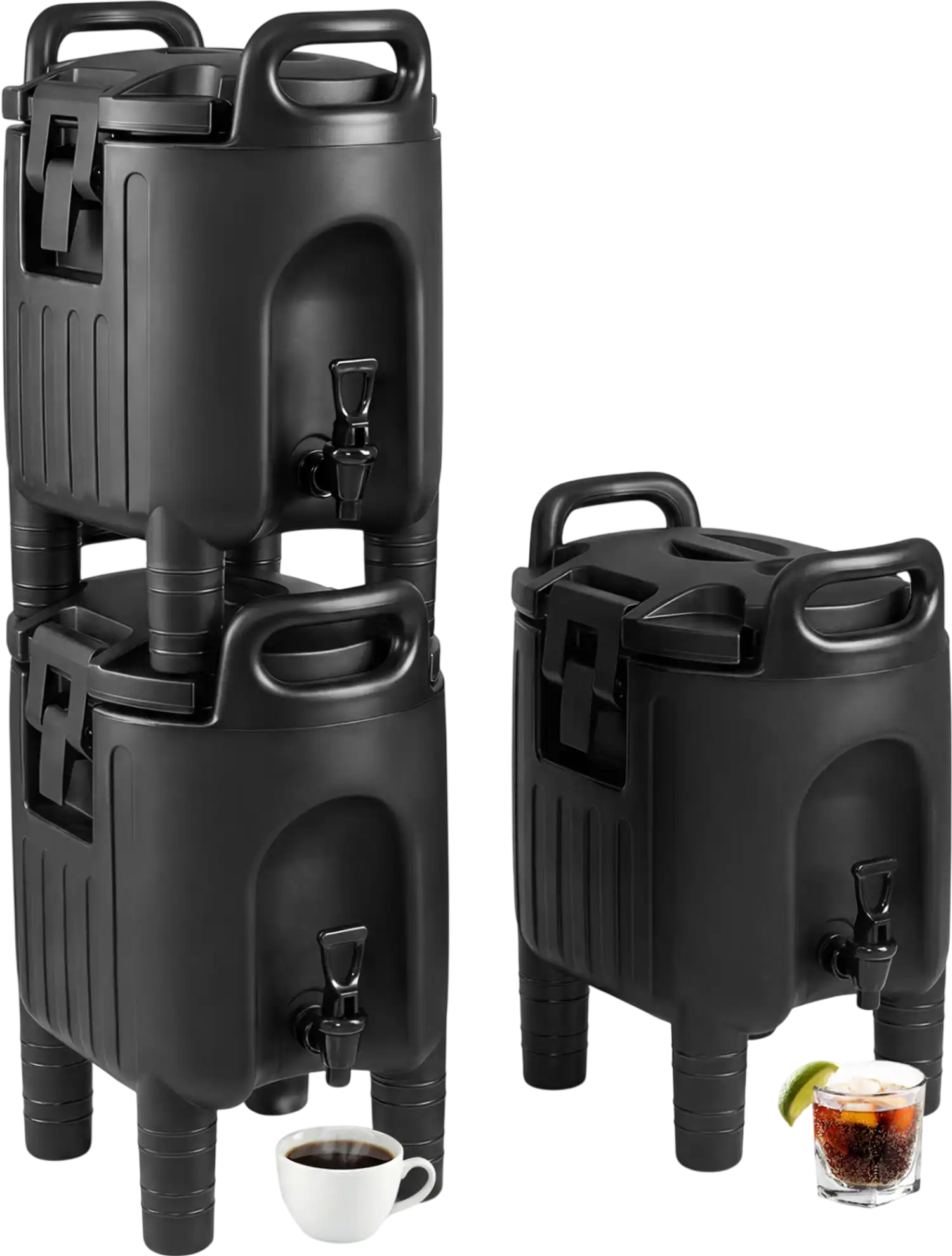 Costway 2.6 Gal Insulated Beverage Dispensers Set of 3 w/ Handles 58757509 New