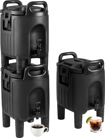 Costway 2.6 Gal Insulated Beverage Dispensers Set of 3 w/ Handles 58757509 New