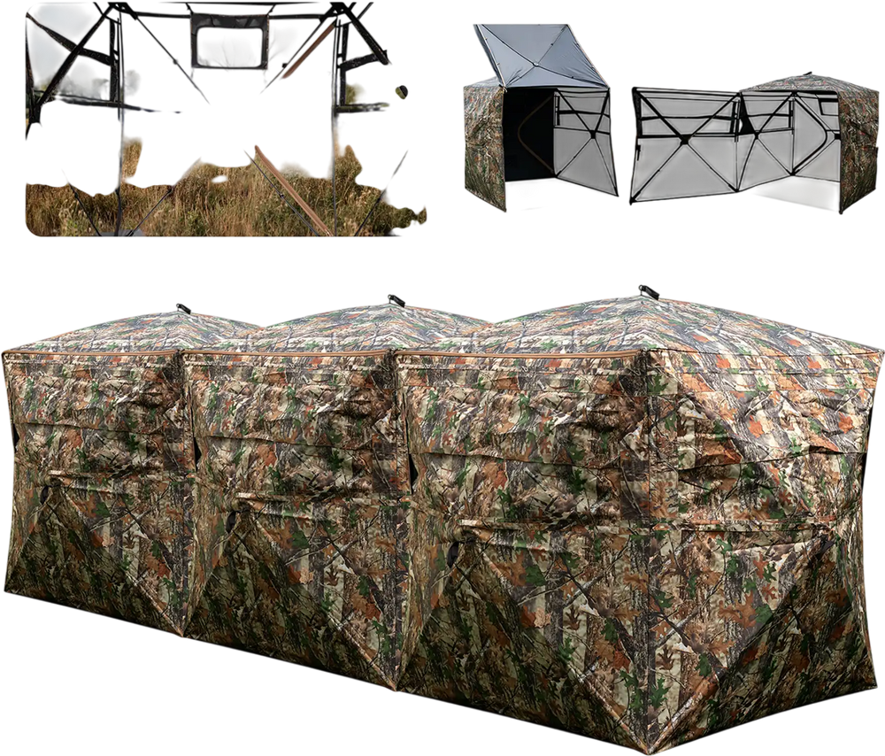 2-6 Person Side-by-Side Hunting Blinds Double One-way See-through Ground Blinds