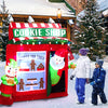 Inflatable 6.3 feet gingerbread cookie shop with Santa, featuring colorful lights, perfect for Christmas yard.