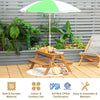 Kids outdoor picnic water sand table with green umbrella, made of durable fir wood, perfect for yard or patio fun.