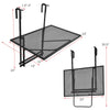 Railing folding table with adjustable heights, made of durable iron, ideal for balcony use and space-saving.
