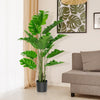 5 feet artificial monstera tree set with 15 large leaves in a solid pot, perfect for indoor or outdoor decoration.
