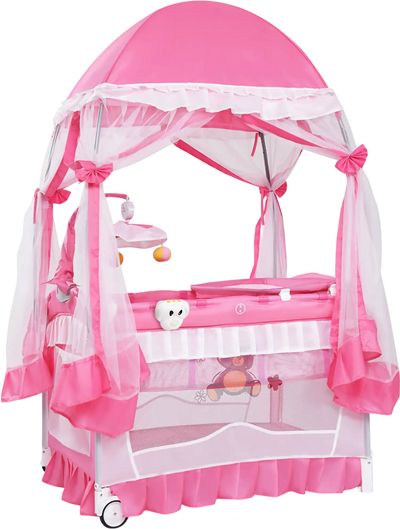 Costway 4-in-1 Portable Baby Playard w/ Carry Bag Mosquito Net 82309146 New