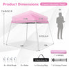 10 x 10 feet pink outdoor instant pop-up canopy with adjustable height, ideal for parties and camping, includes.
