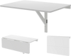 Wall mounted folding table in white, 31.5 x 23.5 inches, ideal for small spaces and multifunctional use in any room.