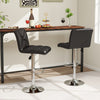 Black PU leather bar stools set of 2 with adjustable height and supportive backrest for comfortable seating.