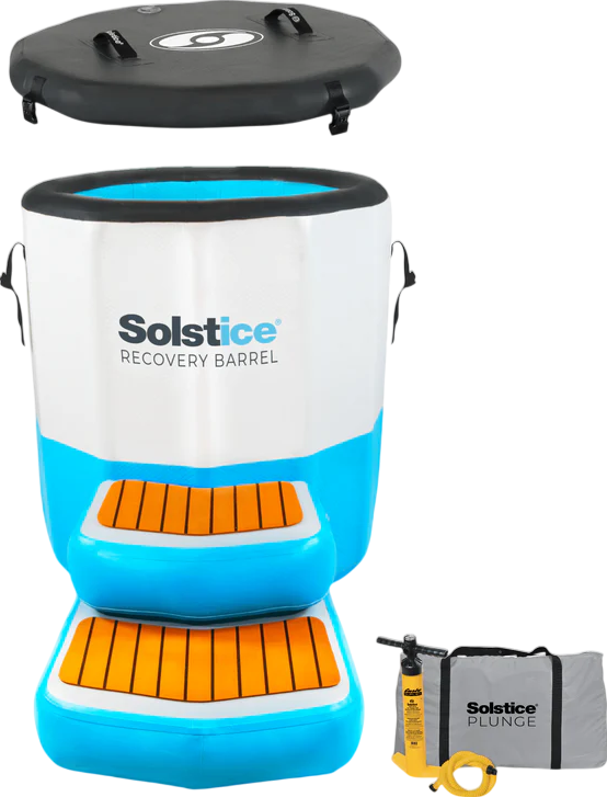 Swimline Solstice 25026 Recovery Barrel Inflatable Cold Tub 100 Gal. with Steps and Lid New