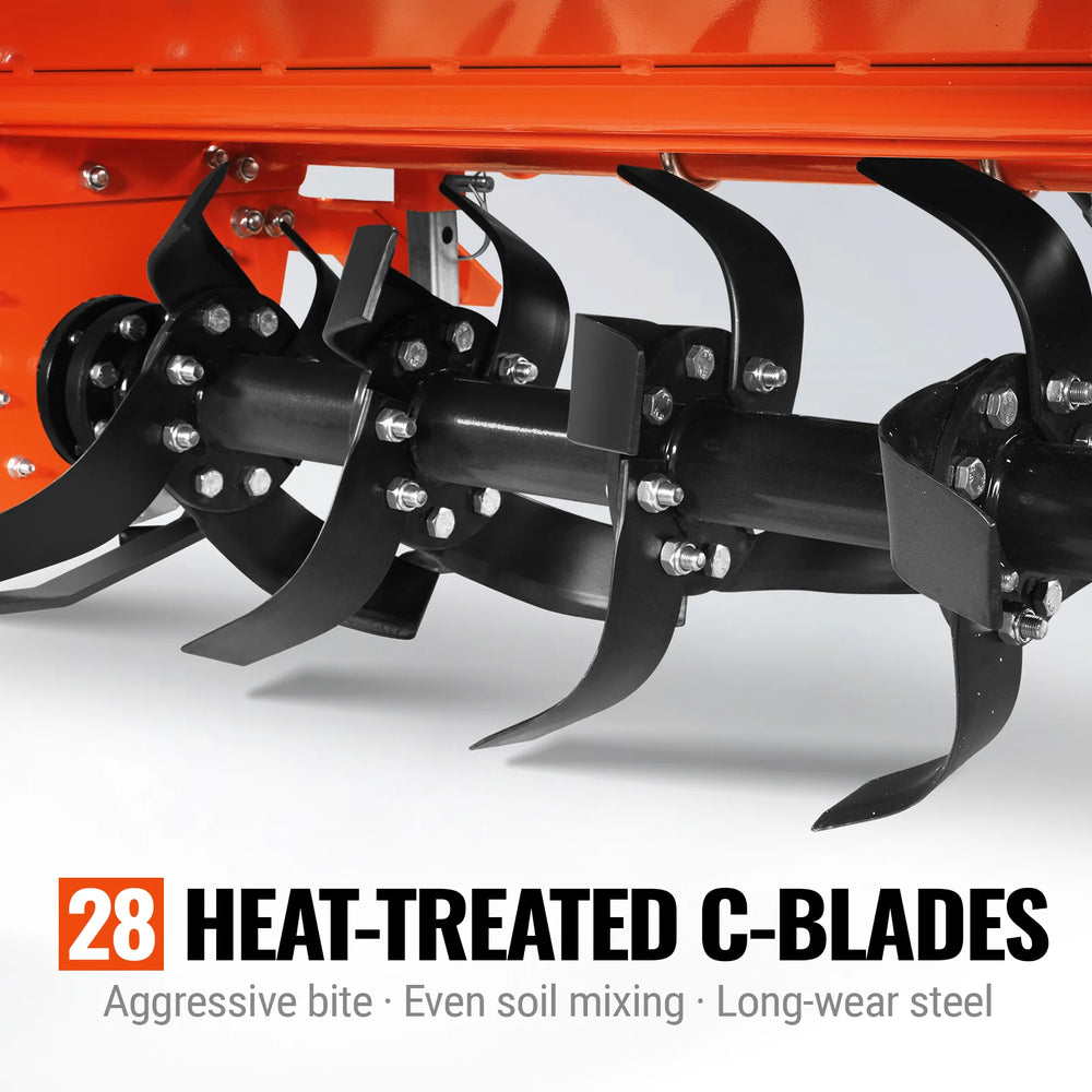 48 in Rotary Tiller,  3 Point Hitch Cat.1,  Chain Drive,  PTO Shaft Included with Shear Bolt,  18-35 HP,  LRT48