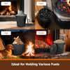 2.9-gallon metal coal ash can with wooden lid, ideal for storing ash, logs, and pellets for fireplaces and fire pits.