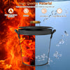 2.9-gallon metal coal ash can with wooden lid and side grips, high-temperature-resistant for fireplaces and fire pits.