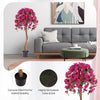 4.5 feet artificial azalea tree with red flowers and cement pot, perfect for indoor decoration and requires no.