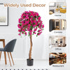 4.5 feet artificial azalea tree with red flowers and cement pot, perfect for home, office, or restaurant decor.