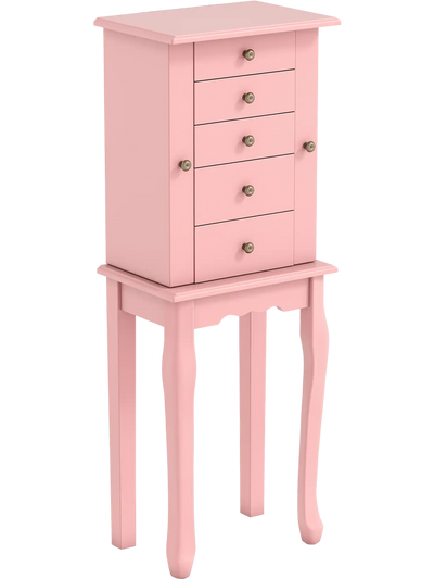 Costway Standing Jewelry Armoire Storage Cabinet Mirror 96751028 New