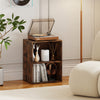 2-cube open bookshelf in brown with adjustable shelves, ideal for organizing books and decorations in any room.