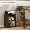 2-cube bookshelf in brown with open design and adjustable shelf, ideal for organizing books and decorations.