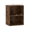 Brown 2-cube bookcase with adjustable shelf, perfect for organizing books and decorations in any space.