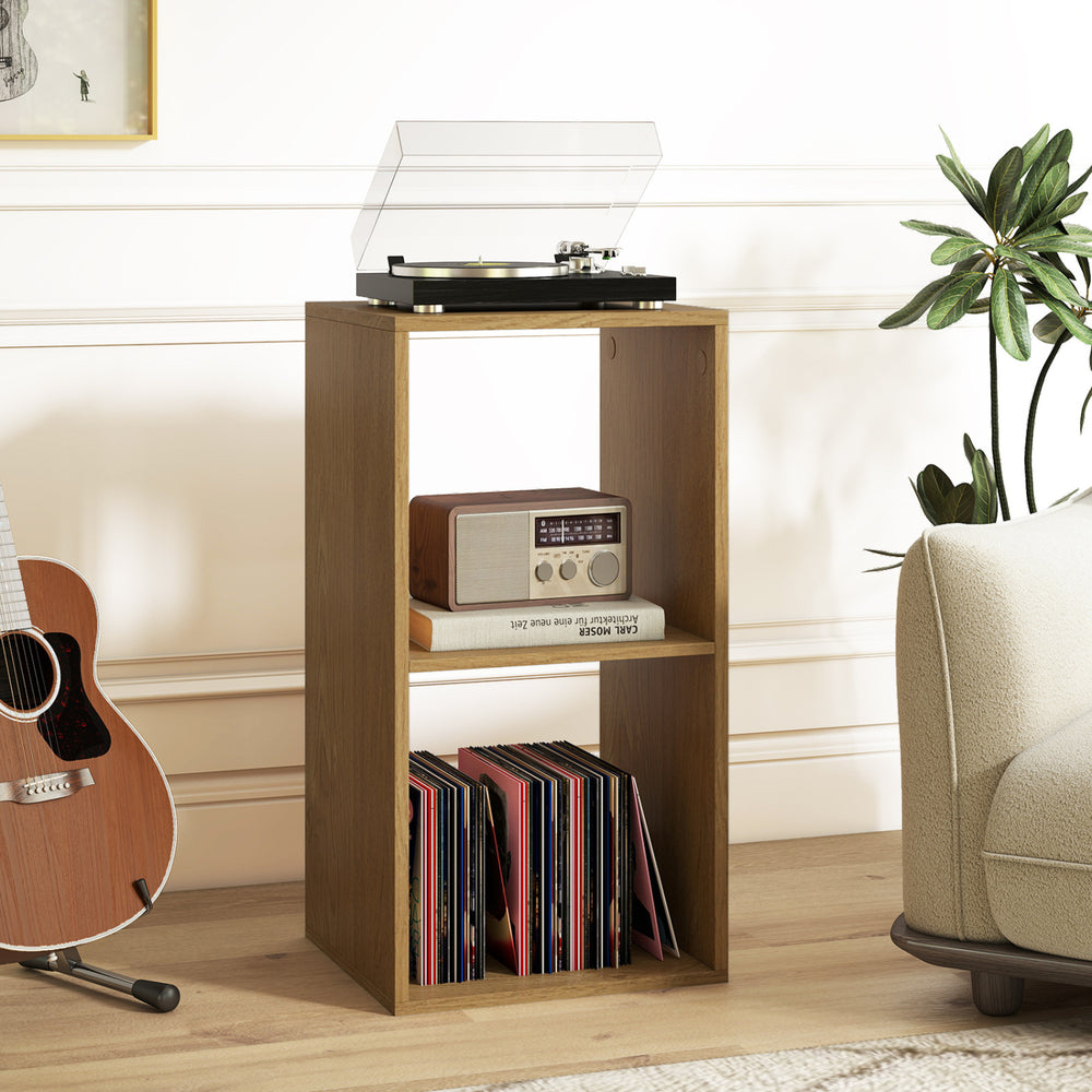 2 Cube Bookshelf with Back Guardrail for Living Room Bedroom-Natural - Gallery View 1 of 10