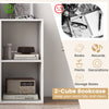 2-cube bookshelf in white with back guardrail, ideal for books and storage, designed for stability and elegance.