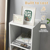 2-cube bookshelf in white with elegant wood grain, featuring thickened boards and easy-to-clean surface for living room.