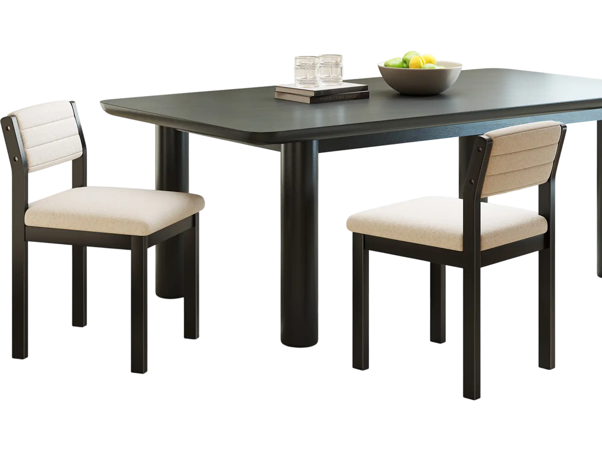 Costway Set of 2 Sherpa Upholstered Dining Chairs Armless Wood Frame White 641973582 New