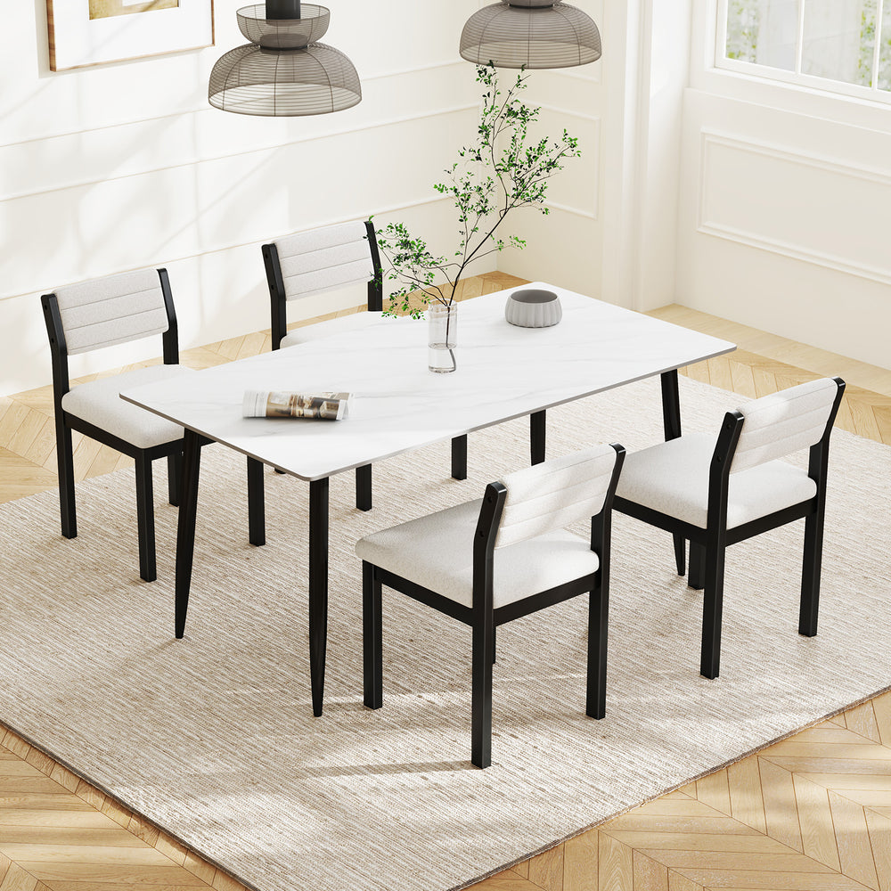 Sherpa upholstered armless dining chair with wood frame in white, featuring ergonomic design and padded seat for.