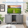Patented 2-Door Cat Litter Box Enclosure with Winding Entry and Scratching Board-Oak - Gallery View 1 of 10