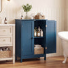 2-Door Freestanding Wooden Bathroom Cabinet with Adjustable Shelf-Green - Gallery View 1 of 10