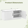 2-door shoe storage cabinet in white with adjustable shelves, dimensions shown for entryway or bedroom use.