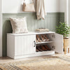 2-Door Shoe Bench Shoe Storage Cabinet with Adjustable Shelves-White - Gallery View 1 of 10